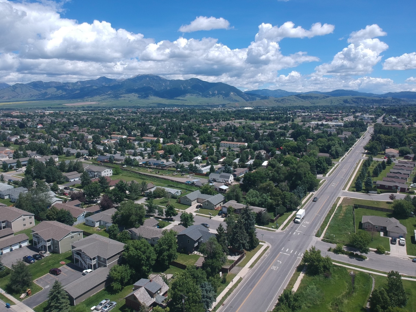 A residential neighborhood from above